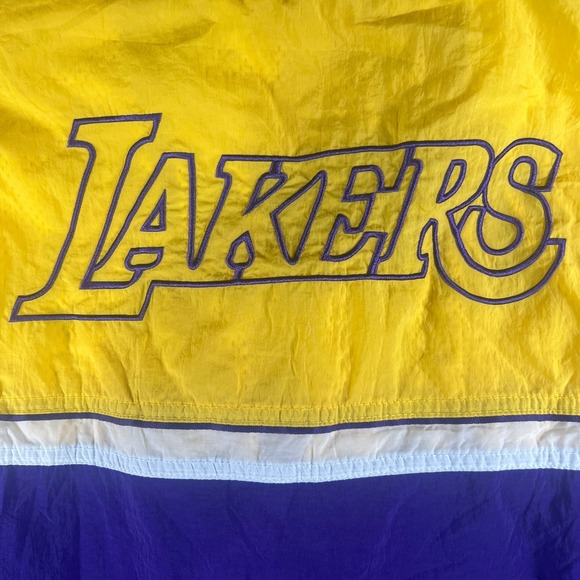 Los Angeles Lakers Windbreaker Jacket Mens Small Yellow Nike Basketball Team NBA - Picture 13 of 14